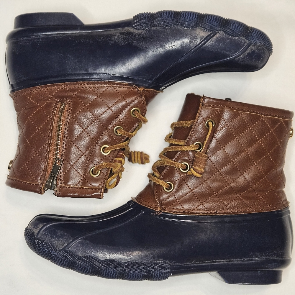 Steve Madden Tilis Duck Boots Brown and Blue 8